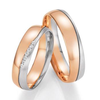 Nowotny-Collection Ruesch Trauringe Weiss-Rotgold 66/46010-050 + 66/46020-050